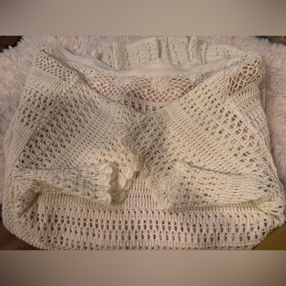 Free People Sistine Mini White Crochet Dress size XS - Picture 5 of 5